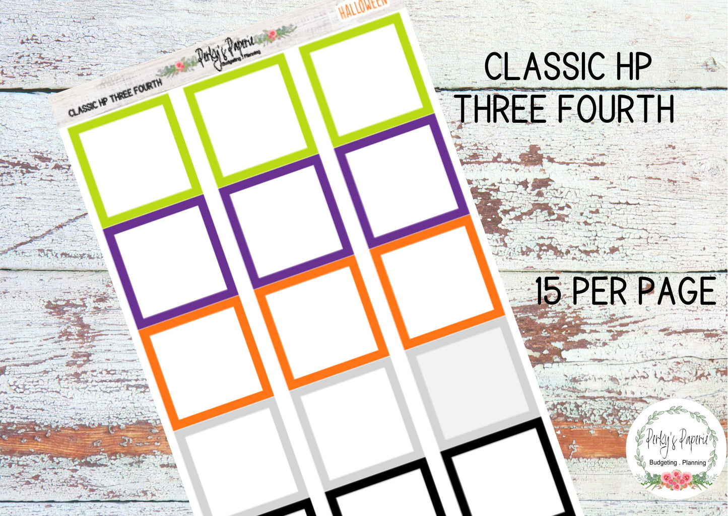 Halloween Classic HP Colorful Planner Boxes | Colorful Boxes | Functional Planner Stickers | Budget Boxes | Planner Boxes