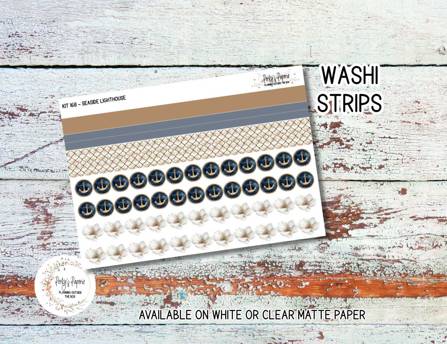 Seaside Lighthouse Sticker Sheets # 168 – Moody & Aesthetic Planner Stickers