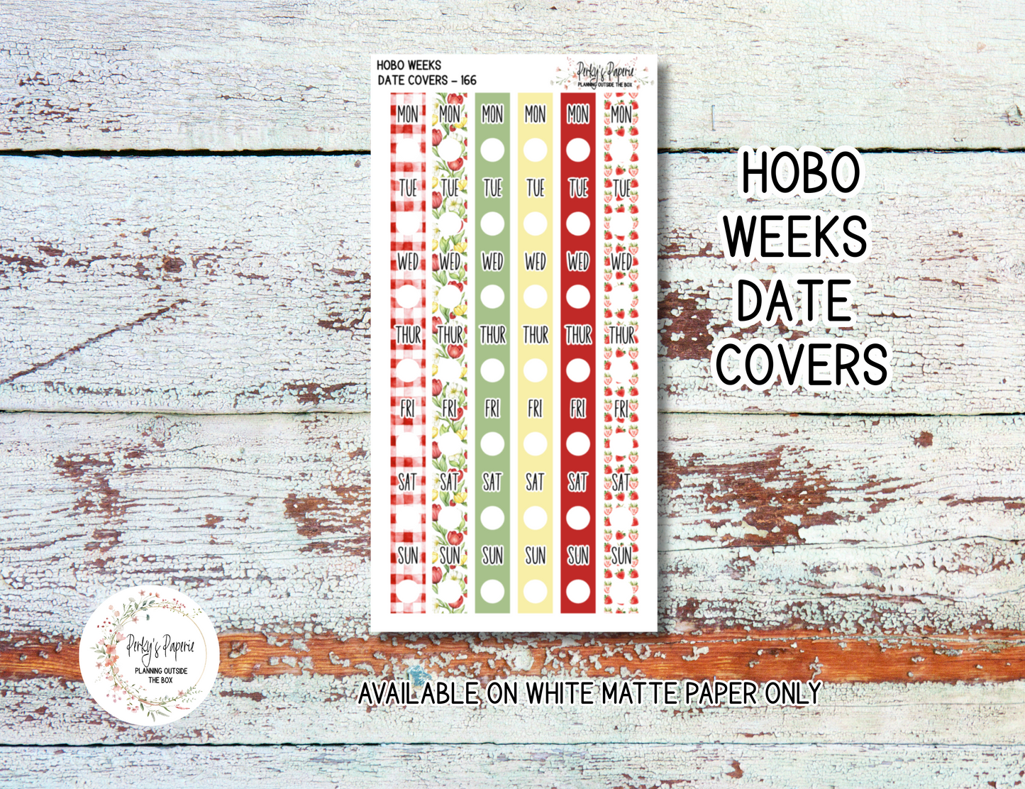 Strawberry Summer Sticker Sheets # 166 – Cute & Aesthetic Planner Stickers