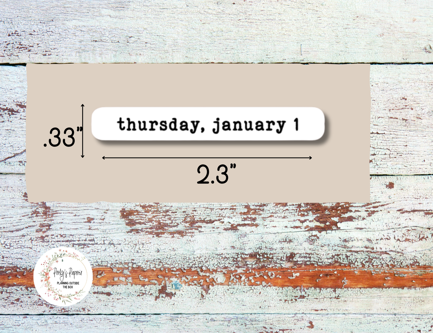 2026 Dates of the Month Label Stickers in Typewriter Font