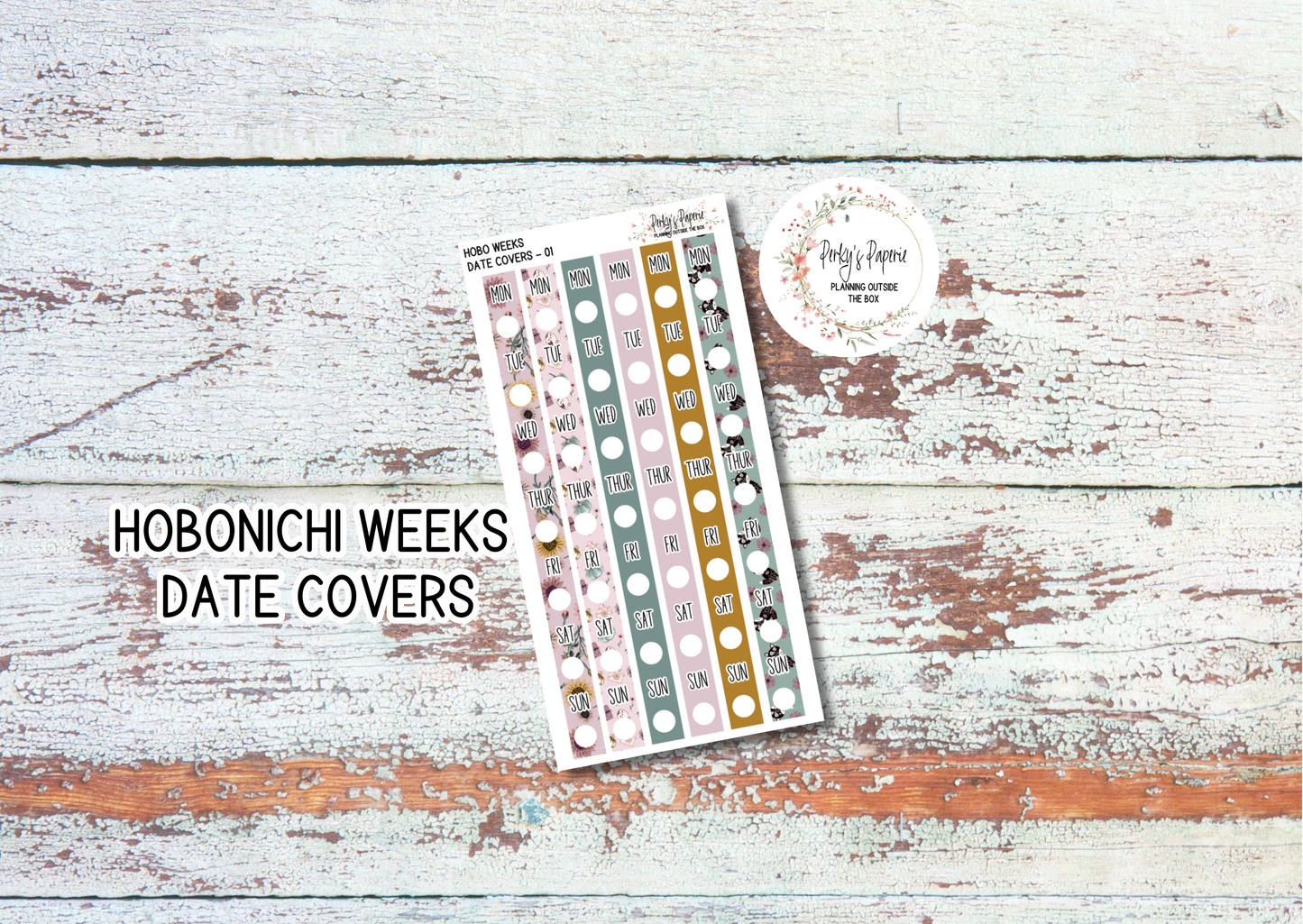Pink Elegant Pumpkin Hobonichi Weeks Date Cover Planner Stickers Kit 01, Weekly Planning, Date Strips, Colorful and Patterned