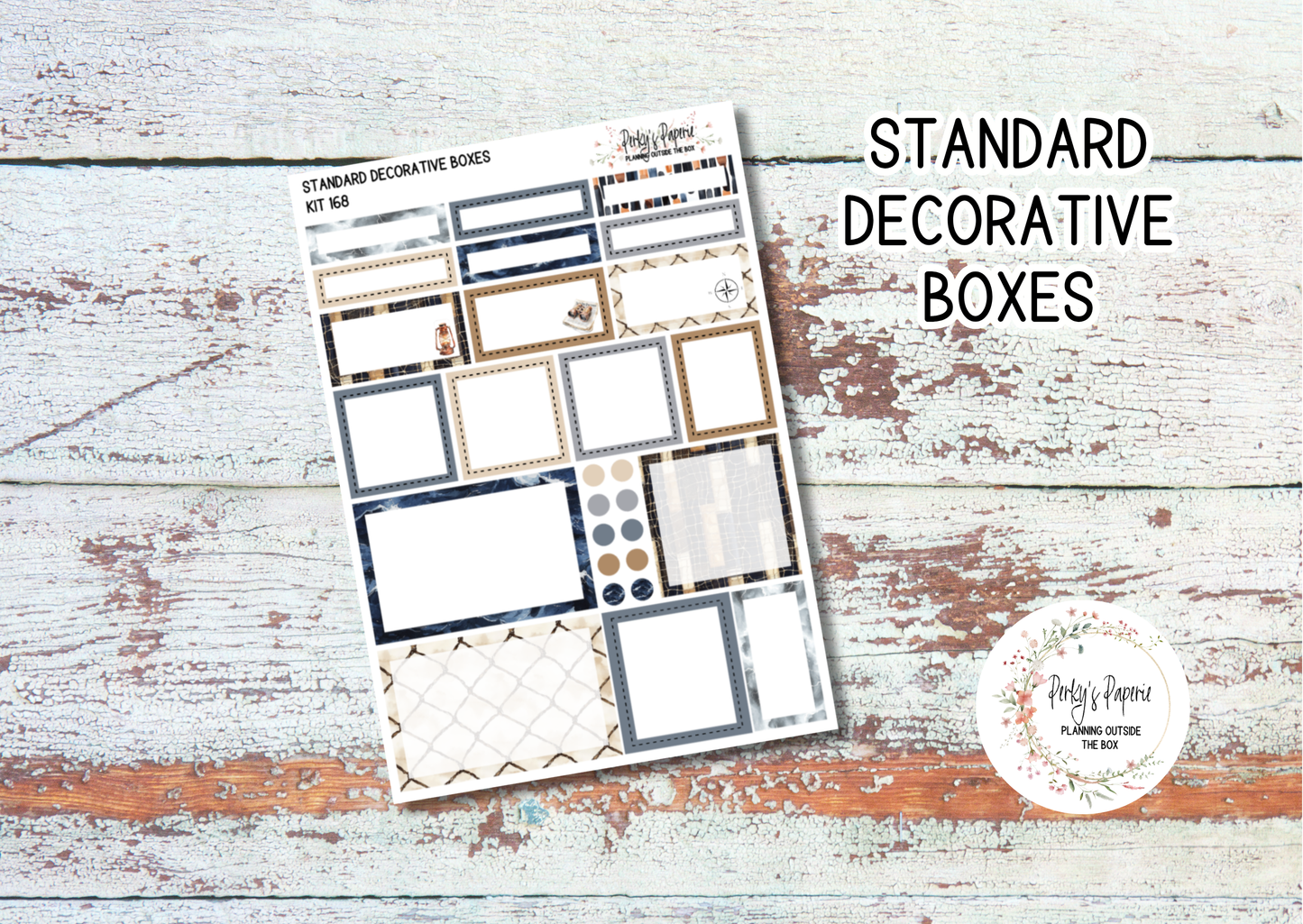 Seaside Lighthouse Decorative Planner Boxes in Standard 1.5" Kit 168 for Functional and Decorative Planning. Fits Most Standard Size Planner