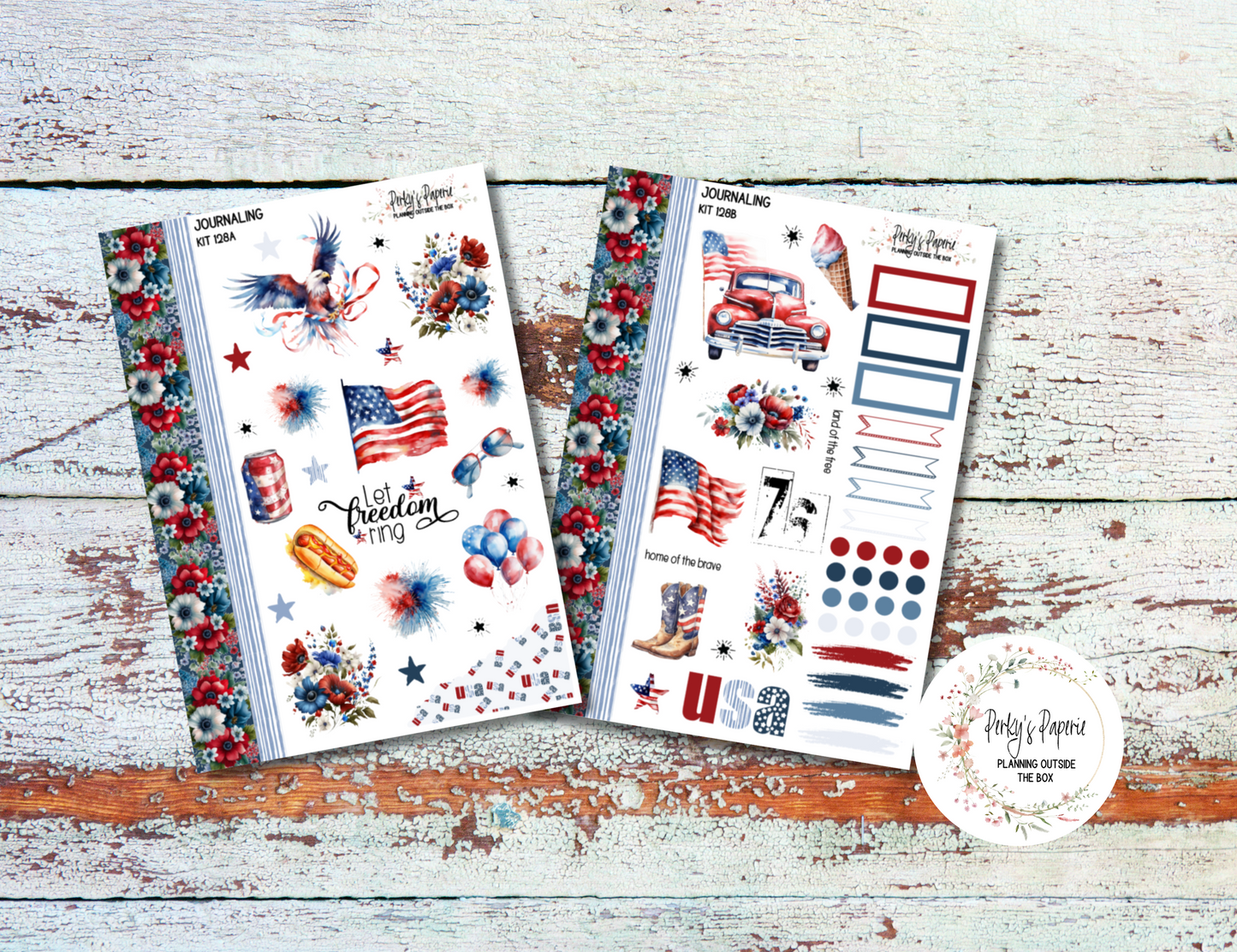 Fourth of July Journaling Kit - Stars and Stripes Kit 128