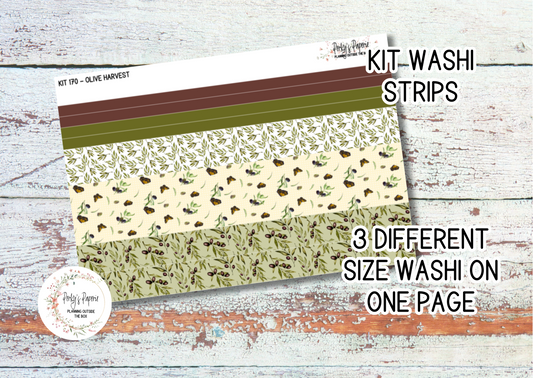 Olive Harvest in Tuscany Fall Weekly Washi Sticker Sheet 170, Functional and Decorative Stickers, Planner Stickers