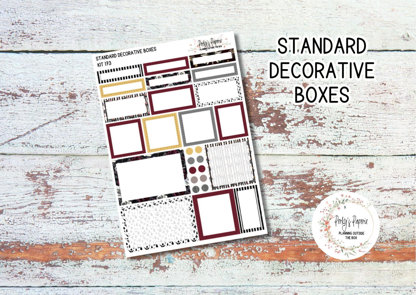 Sinister Carnival Decorative Planner Boxes in Standard 1.5" Kit 173 for Functional and Decorative Planning. Fits Most Standard Size Planner