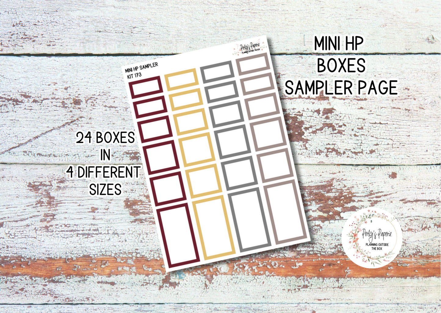 Sinister Carnival Fall 1" Mini HP Sample Planner Boxes in 4 Different Sizes To Page to Match Kit 173 for Functional Planning