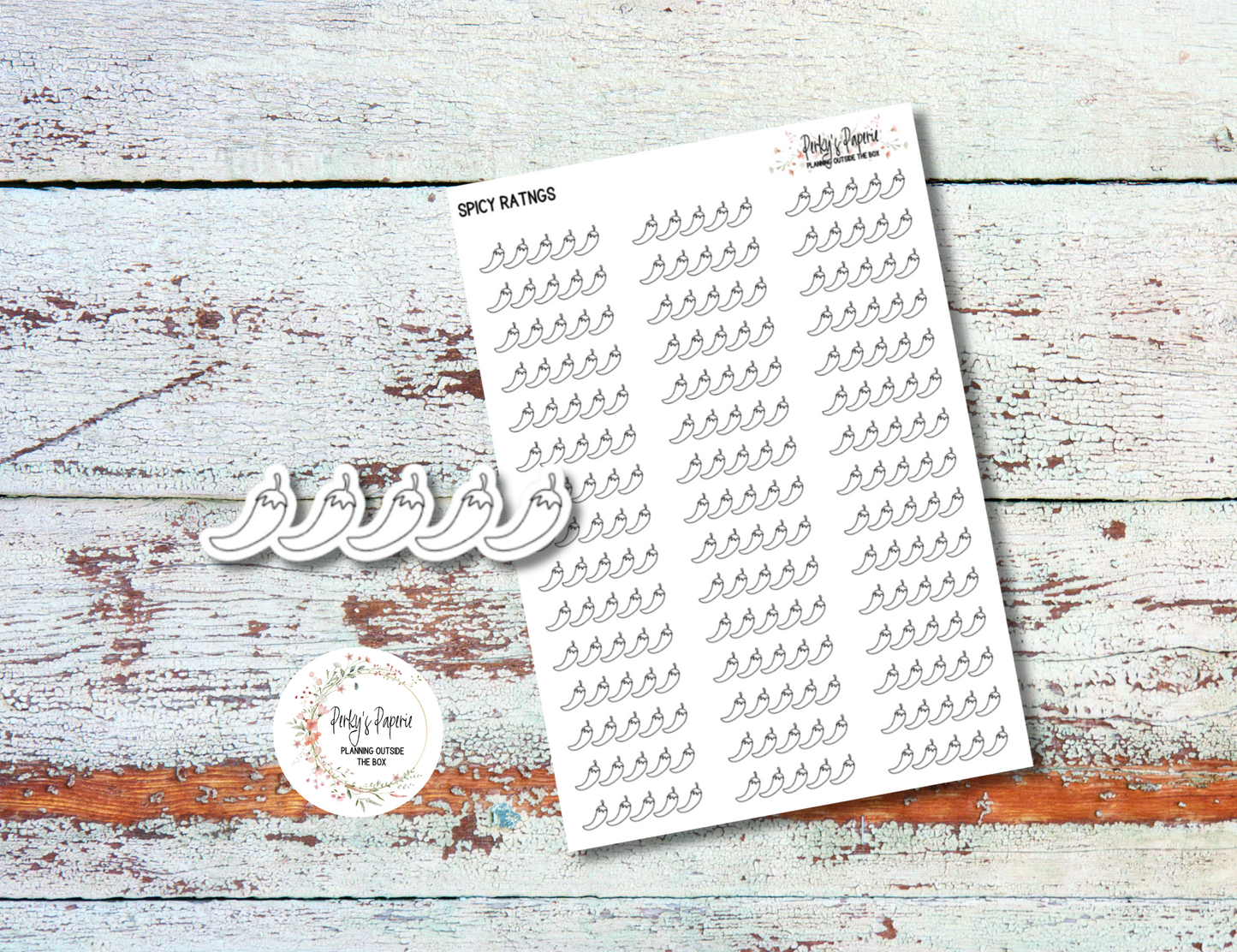 Spicy Rating Planner Stickers, Rating Stickers,Reading Journal Stickers, Book Rating, Show Rating, Review Rating Stickers