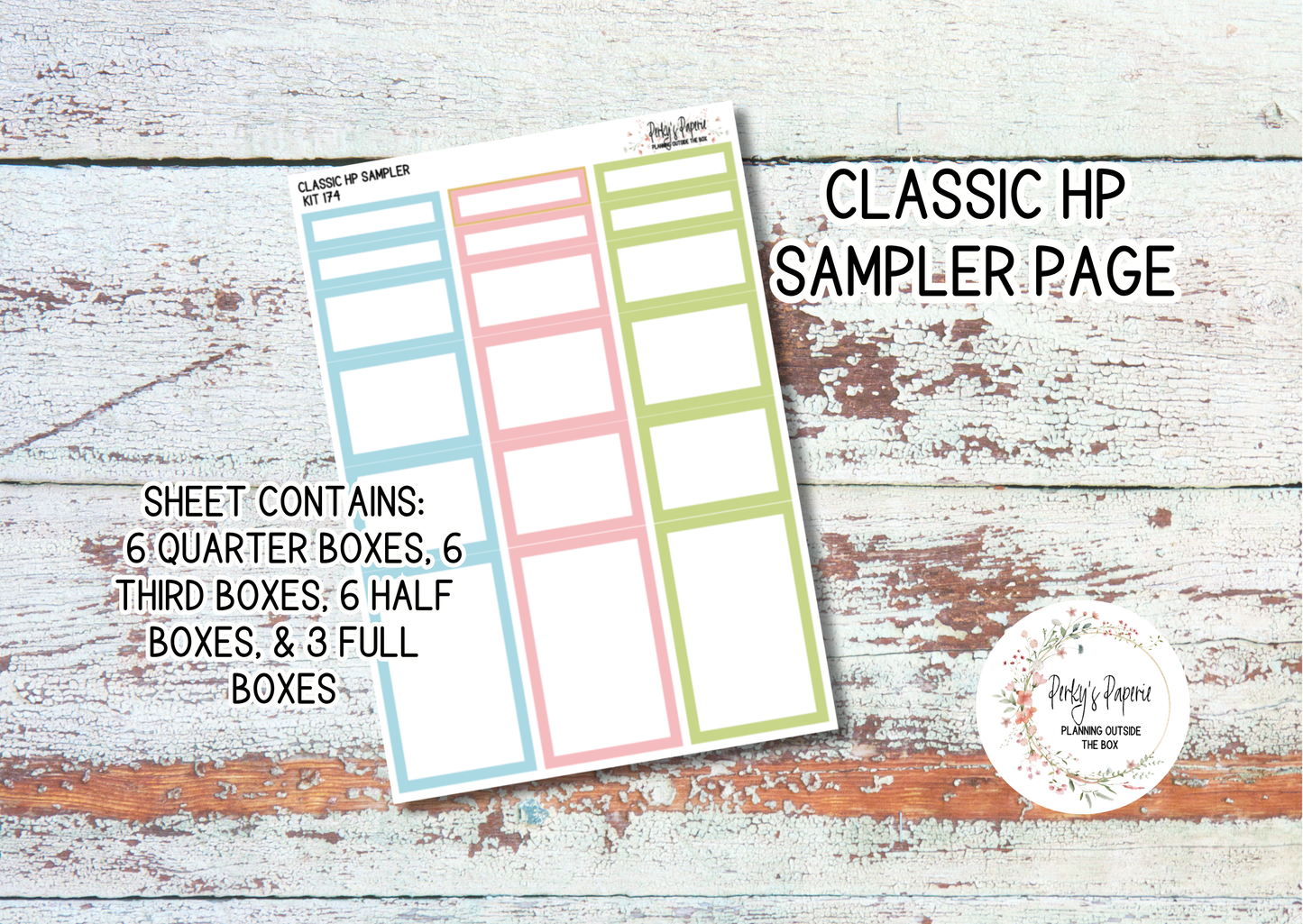 Classic HP Sampler Kit 174 School Daze-y | Functional Planner Stickers | Budget Boxes | Planner Box Stickers | EC