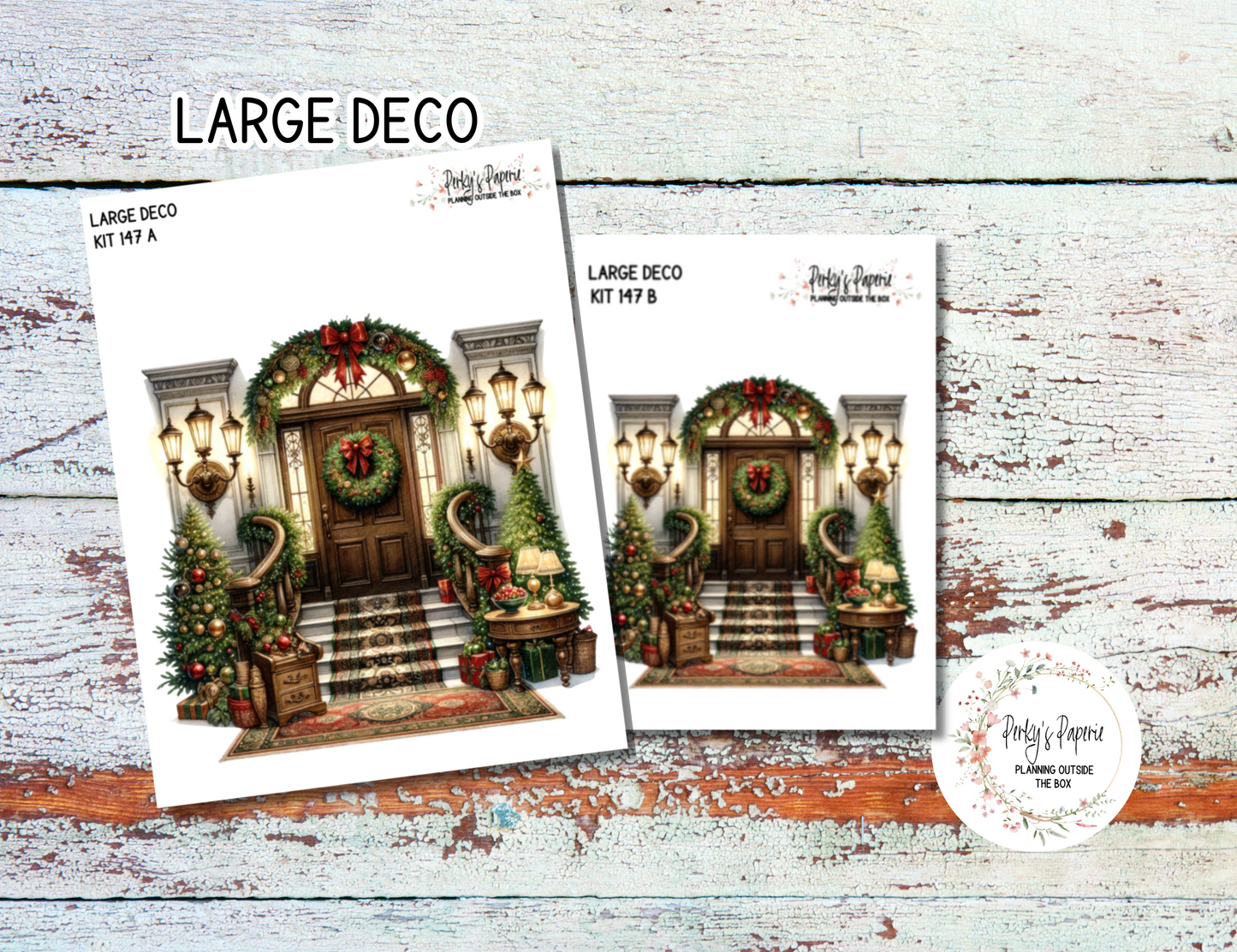 Transparent Extra Large, Jumbo Deco Planner Sticker For Your Overview Pages, Blank Daily Pages or Journal Page Vintage Christmas Kit 147