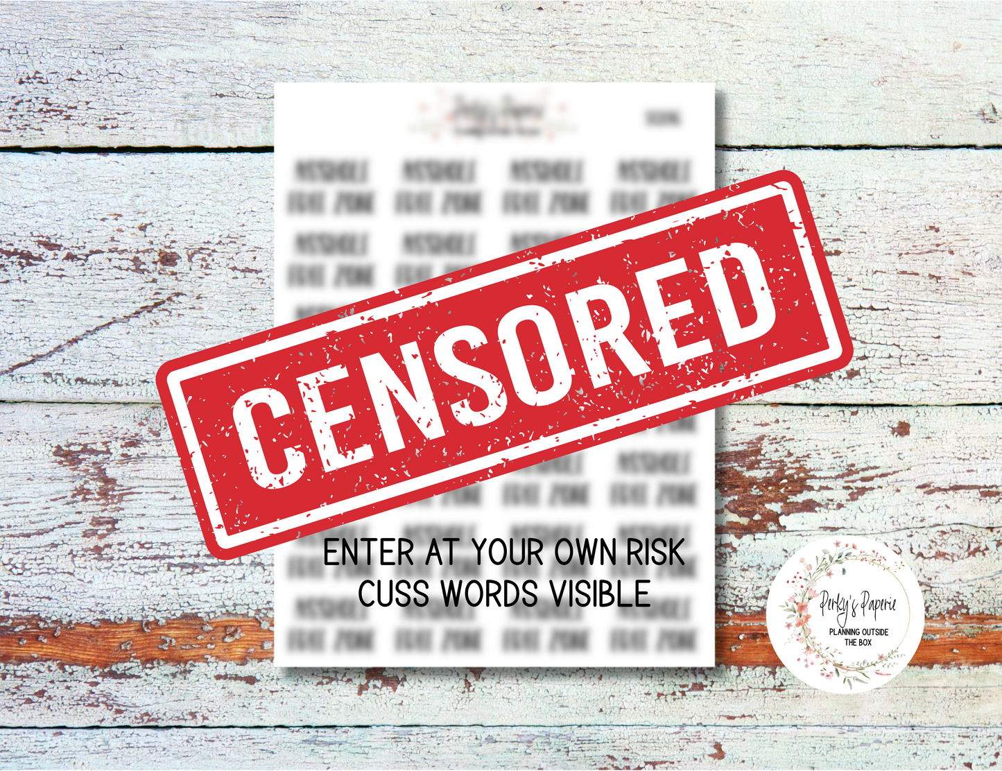 A$$hole Free Zone Sassy Snarky Quote Planner Sticker, Verbally Embellish Your Journal or Planner - Quarter Sheet