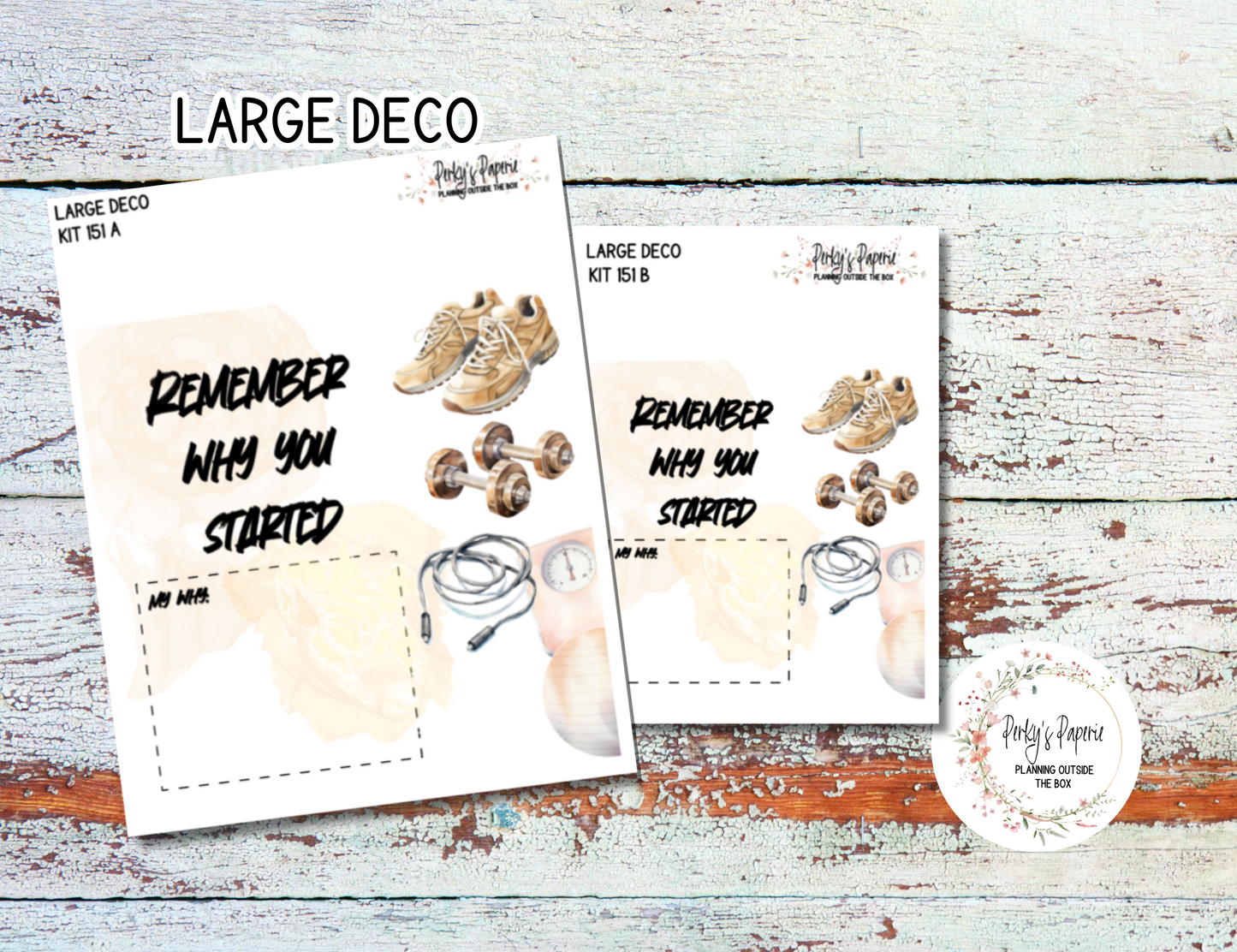 Transparent Extra Large, Jumbo Deco Planner Sticker For Your Overview Pages, Blank Daily Pages or Journal Page Health and Fitness Kit 151