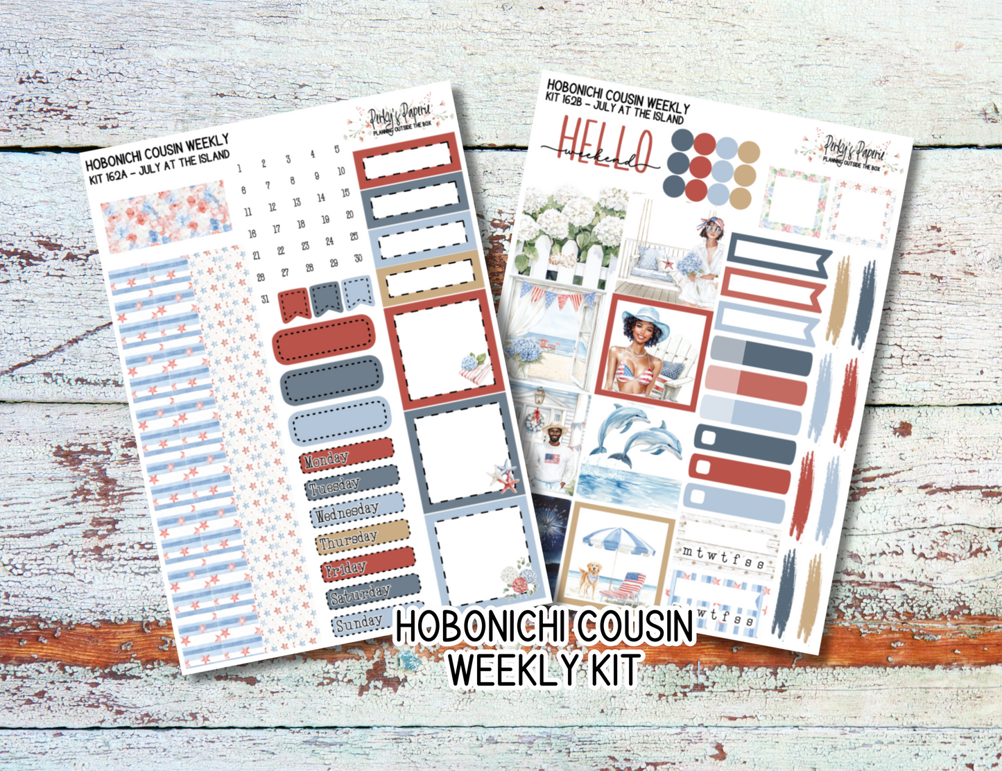 Fourth of July At the Island Hobonichi Cousin A5 Weekly Kit 162