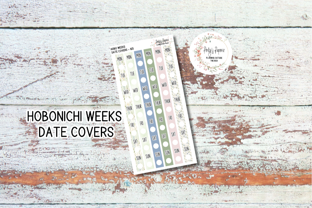 Hobonichi Weeks Date Cover Planner Stickers Kit 165, Summer Flower Garden Weekly Planning, Date Strips, Colorful and Patterned