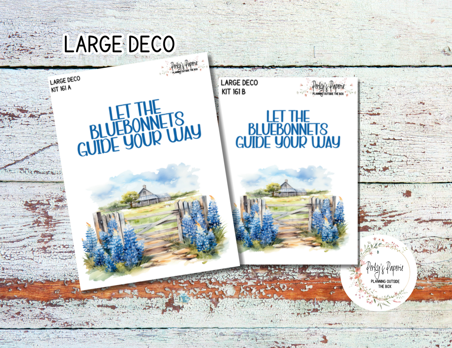 Transparent Extra Large, Jumbo Deco Planner Sticker For Your Overview Pages, Blank Daily Pages or Journal Page Texas Bluebonnet Field 161