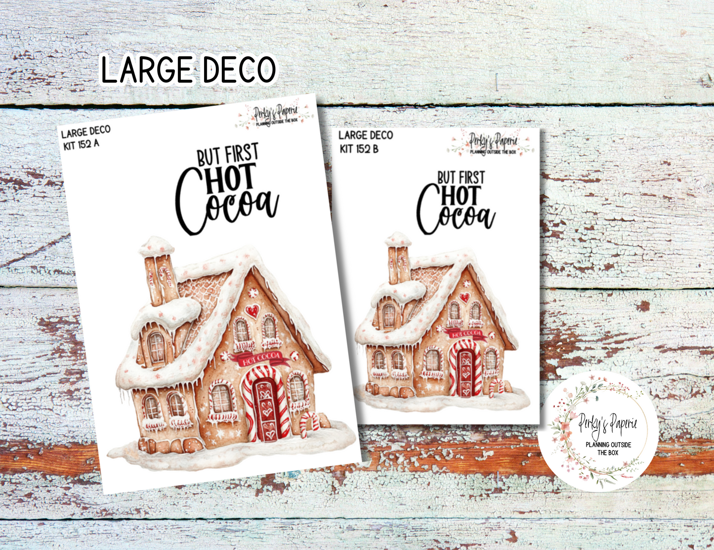 Transparent Extra Large, Jumbo Deco Planner Sticker For Your Overview Pages, Blank Daily Pages or Journal Page Peppermint Cocoa Kit 152