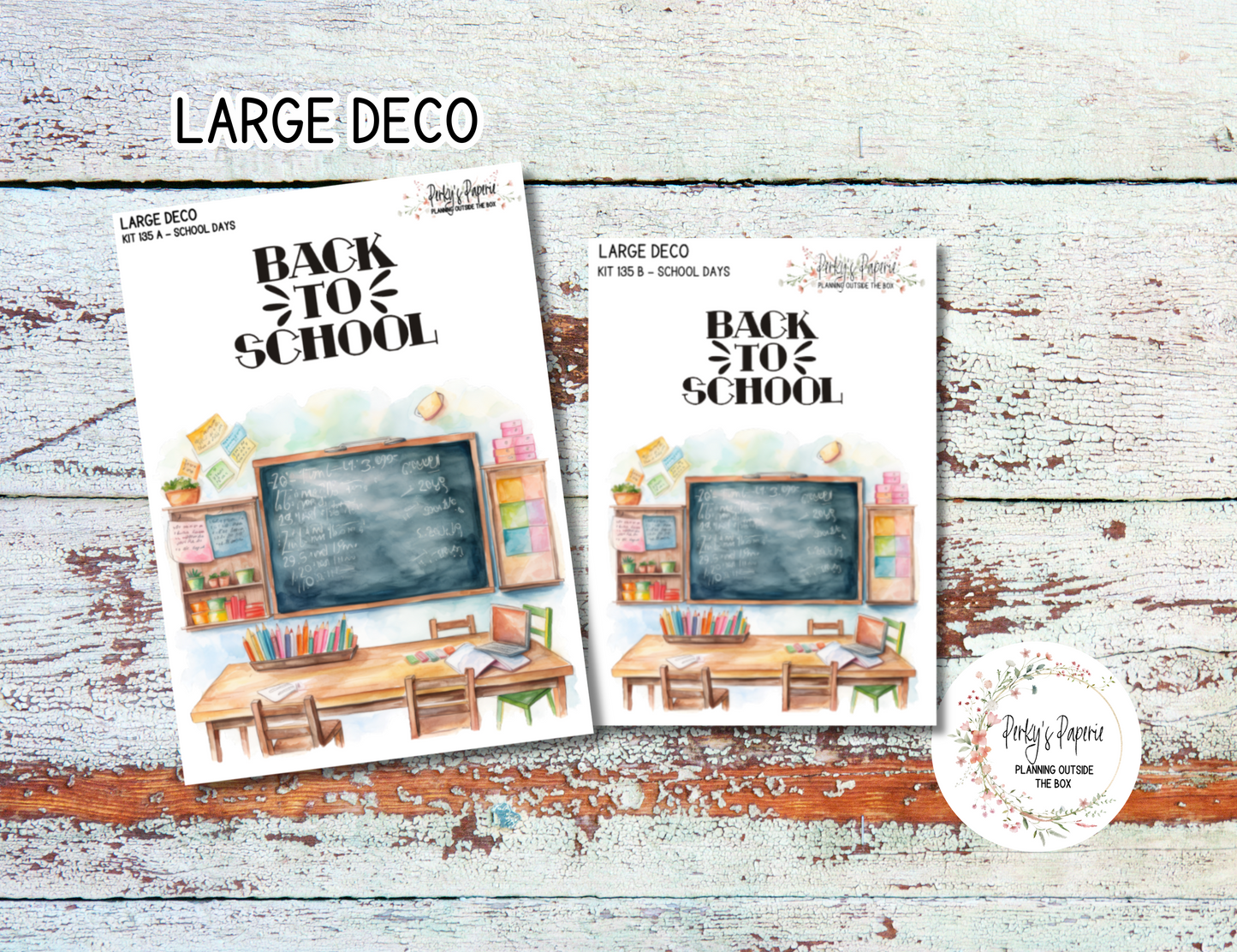 Transparent Extra Large, Jumbo Deco Planner Sticker For Your Overview Pages, Blank Daily Pages or Journal Page School Days Kit 135