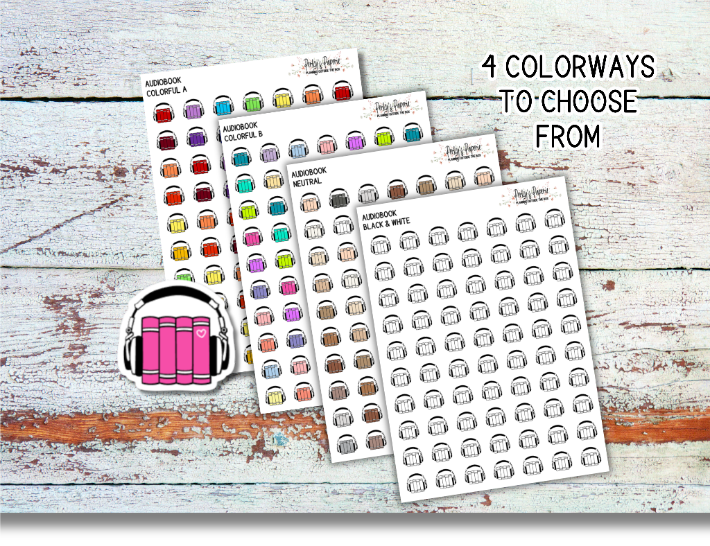 Audiobook Icon Planner Sticker, Audiobook Tracker, Bookish Stickers, Book Tracking, Doodle Sticker, Headphones, Listening