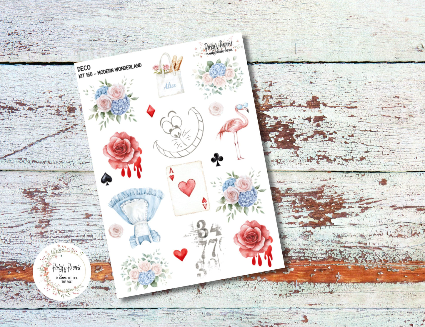 Full Sheet Deco Planner Stickers Kit 160 Modern Wonderland, EC, HP, Hobonichi, Makselife, Take a Note and Hemlock & Oak