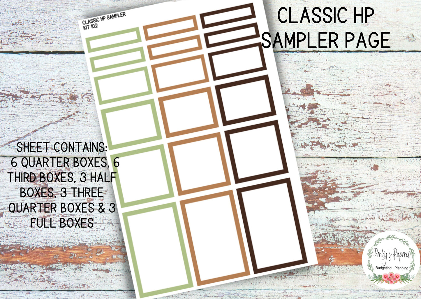Classic HP Sampler Neutral Plants and Herbs Kit 102 | Functional Planner Stickers | Budget Boxes | Planner Box Stickers | EC | Makselife