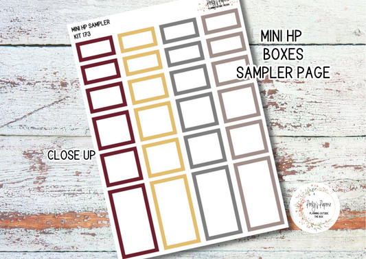 Sinister Carnival Fall 1" Mini HP Sample Planner Boxes in 4 Different Sizes To Page to Match Kit 173 for Functional Planning