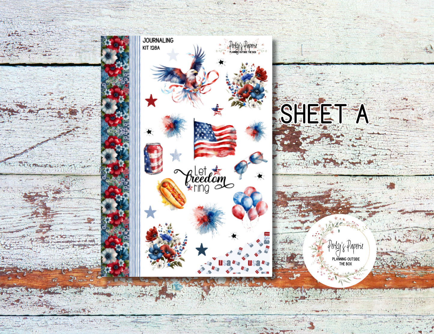 Fourth of July Journaling Kit - Stars and Stripes Kit 128