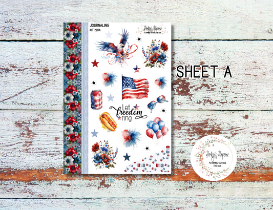 Fourth of July Journaling Kit - Stars and Stripes Kit 128