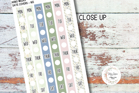 Hobonichi Weeks Date Cover Planner Stickers Kit 165, Summer Flower Garden Weekly Planning, Date Strips, Colorful and Patterned