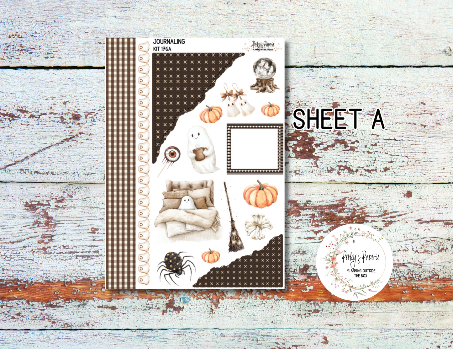Sweet Halloween Journal, Scrapbook, Daily Planner Sticker Kit 176, Weekly and Daily Journaling Kit