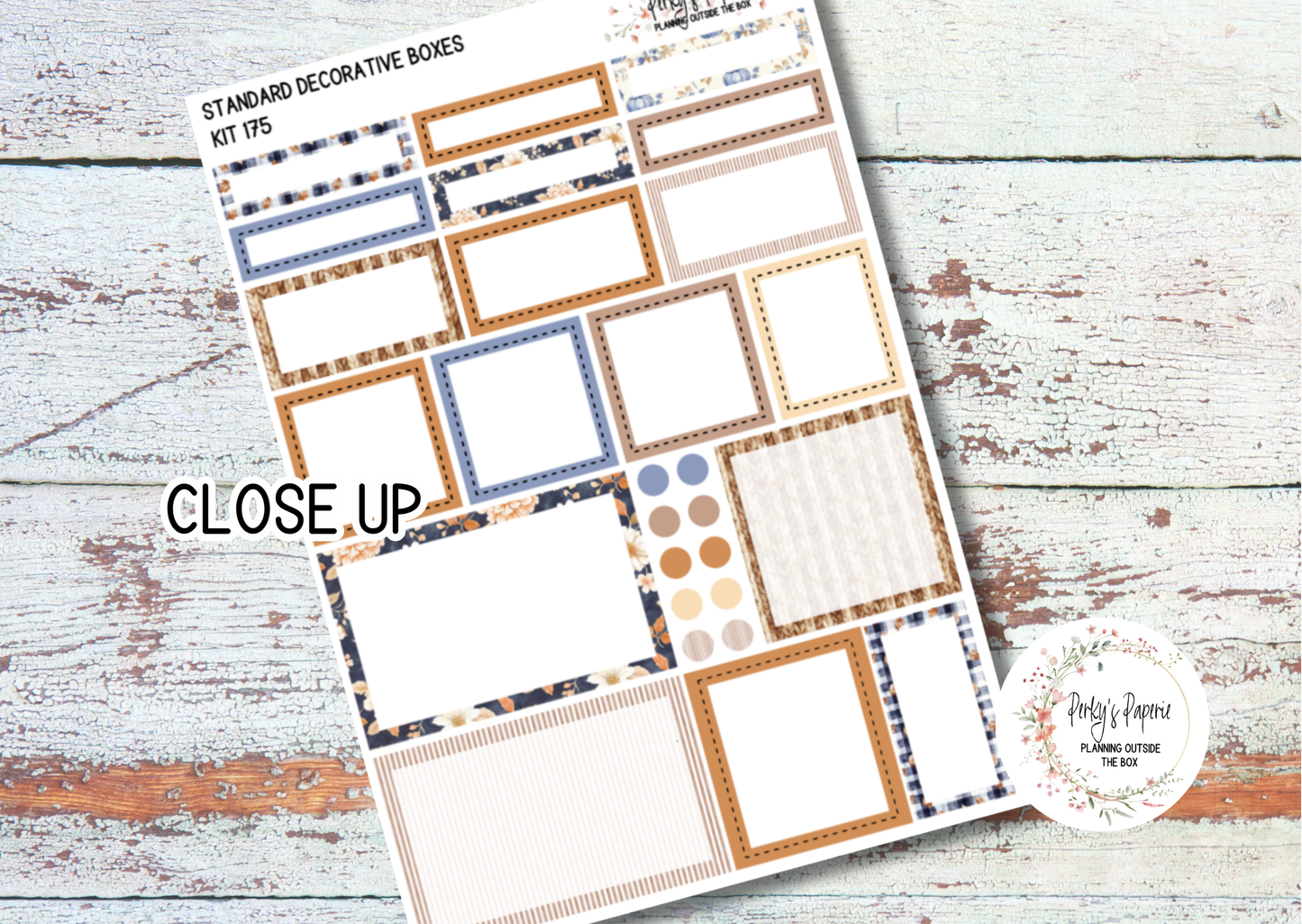 Autumn at Foxbury Manor Decorative Planner Boxes in Standard 1.5" Kit 175 for Functional and Decorative Planning. Fits Most Standard Size Planner