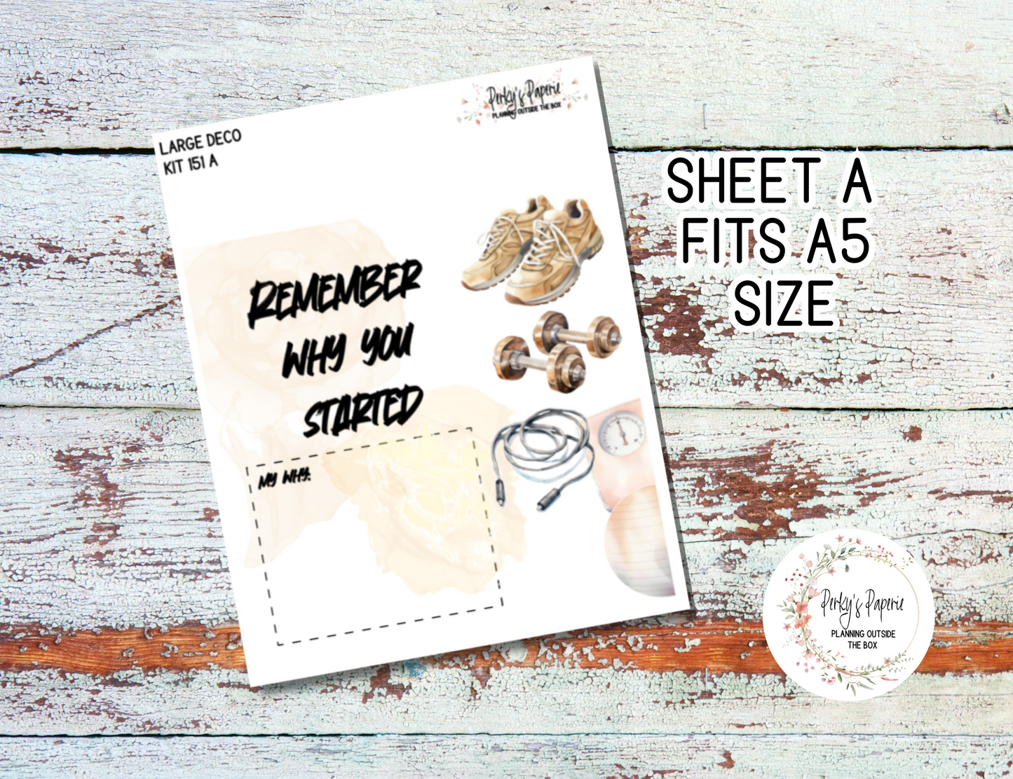 Transparent Extra Large, Jumbo Deco Planner Sticker For Your Overview Pages, Blank Daily Pages or Journal Page Health and Fitness Kit 151