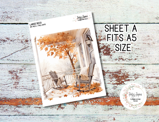 Transparent Extra Large, Jumbo Deco Planner Sticker For Your Overview Pages, Blank Daily Pages or Journal Page Fall Days Kit 142