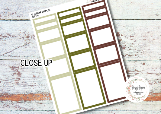 Classic HP Sampler Kit 170 Olive Harvest in Tuscany | Functional Planner Stickers | Budget Boxes | Planner Box Stickers | EC