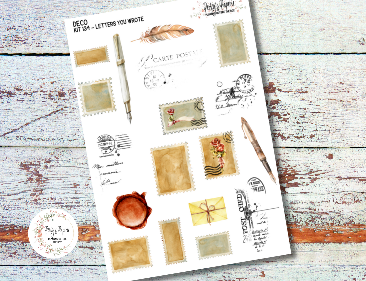 Full Sheet Deco Planner Stickers Kit 134 Letters You Wrote, EC, HP, Hobonichi, Makselife, Take a Note and Hemlock & Oak