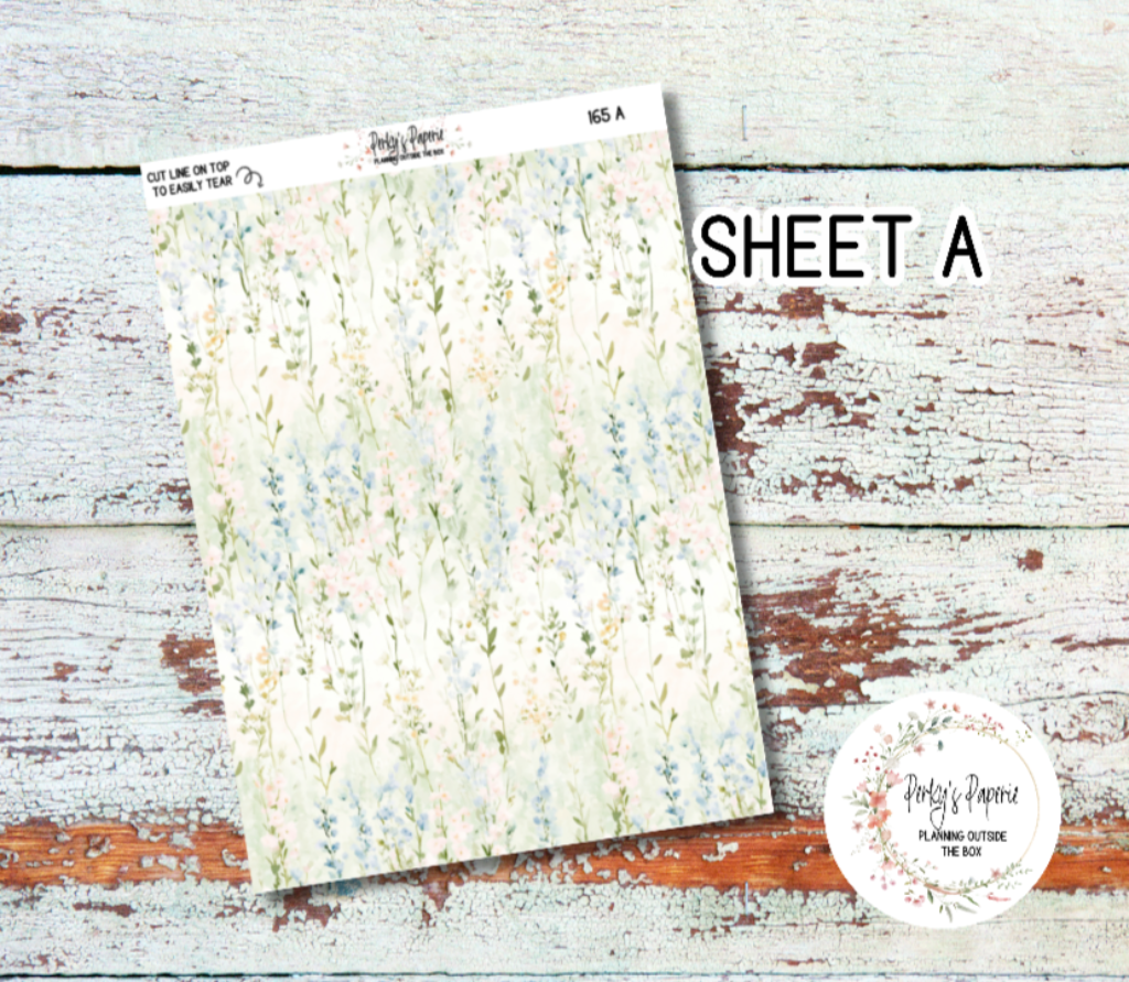 Washi Paper Tearable Stickers - Summer Floral Garden Kit 165