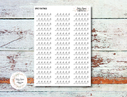 Spicy Rating Planner Stickers, Rating Stickers,Reading Journal Stickers, Book Rating, Show Rating, Review Rating Stickers