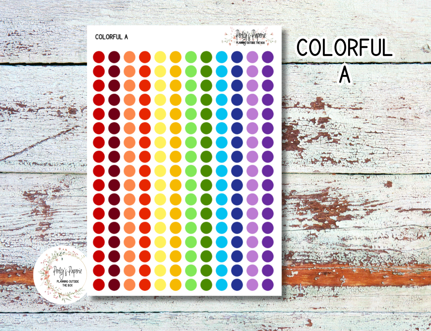 Color Coding Dot Stickers for Planners | 5x7 Functional Planner Stickers | Neutral & Colorful Dots in White or Clear Matte | Teacher, Budget, Organizing Dots