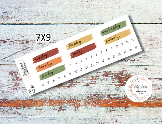 An Apple A Day Brush Stroke Mixed Color Date Covers Colorful Planner Stickers for Various Planners Kit 169, Days of the Week Date Cover, Redate Stickers