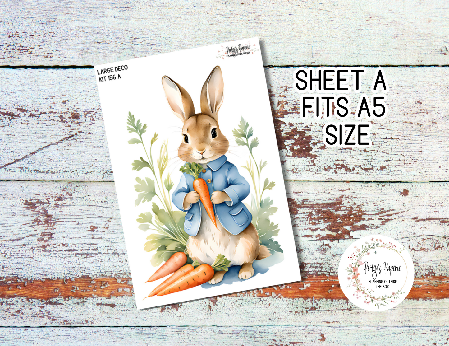 Transparent Extra Large, Jumbo Deco Planner Sticker For Your Overview Pages, Blank Daily Pages or Journal Page Cottontail Kit 156