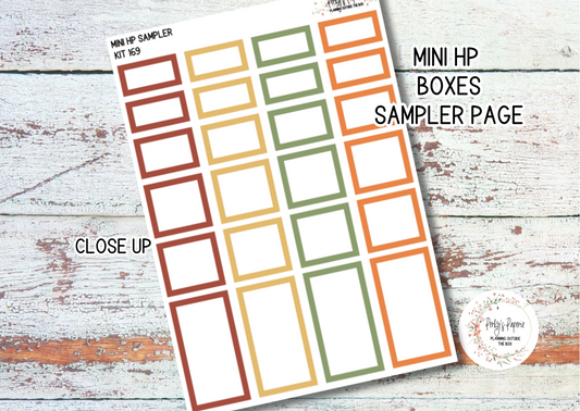 An Apple A Day Fall 1" Mini HP Sample Planner Boxes in 4 Different Sizes To Page to Match Kit 169 for Functional Planning