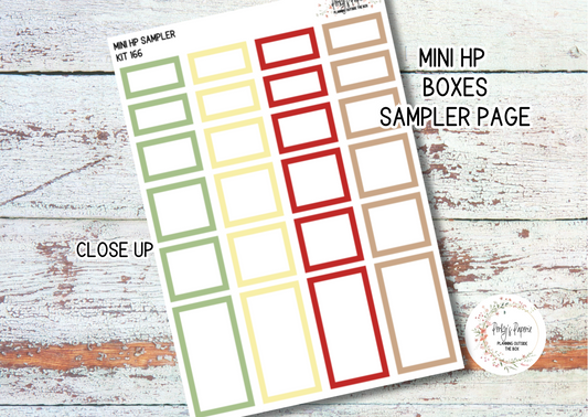 Strawberry Summer 1" Mini HP Sample Planner Boxes in 4 Different Sizes To Page to Match Kit 166 for Functional Planning