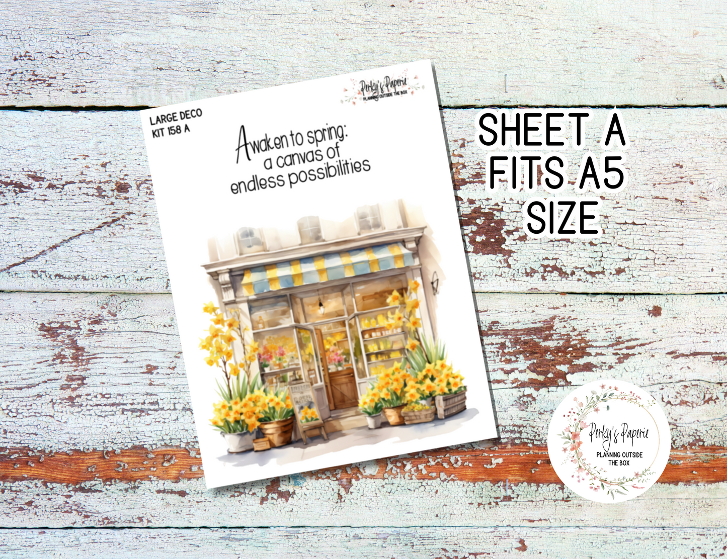 Transparent Extra Large, Jumbo Deco Planner Sticker For Your Overview Pages, Blank Daily Pages or Journal Page Spring Awakens 158