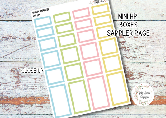 School Daze-y Fall 1" Mini HP Sample Planner Boxes in 4 Different Sizes To Page to Match Kit 174 for Functional Planning