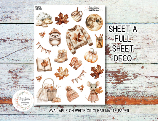 Fall Harvest in Plaid # 179 – Autumn Feels in Orange, Browns and Plaid Planner Stickers Micro Kit