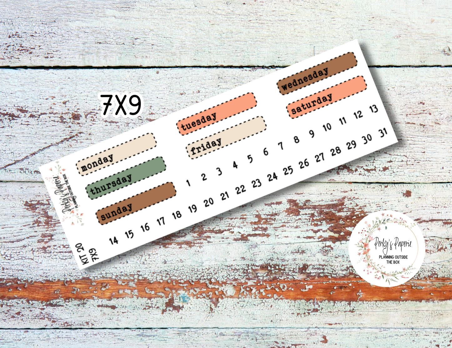 Cozy Fall Stitched Box Mixed Color Date Covers Colorful Planner Stickers for Various Planners Kit 20, Days of the Week Date Cover, Redate Stickers