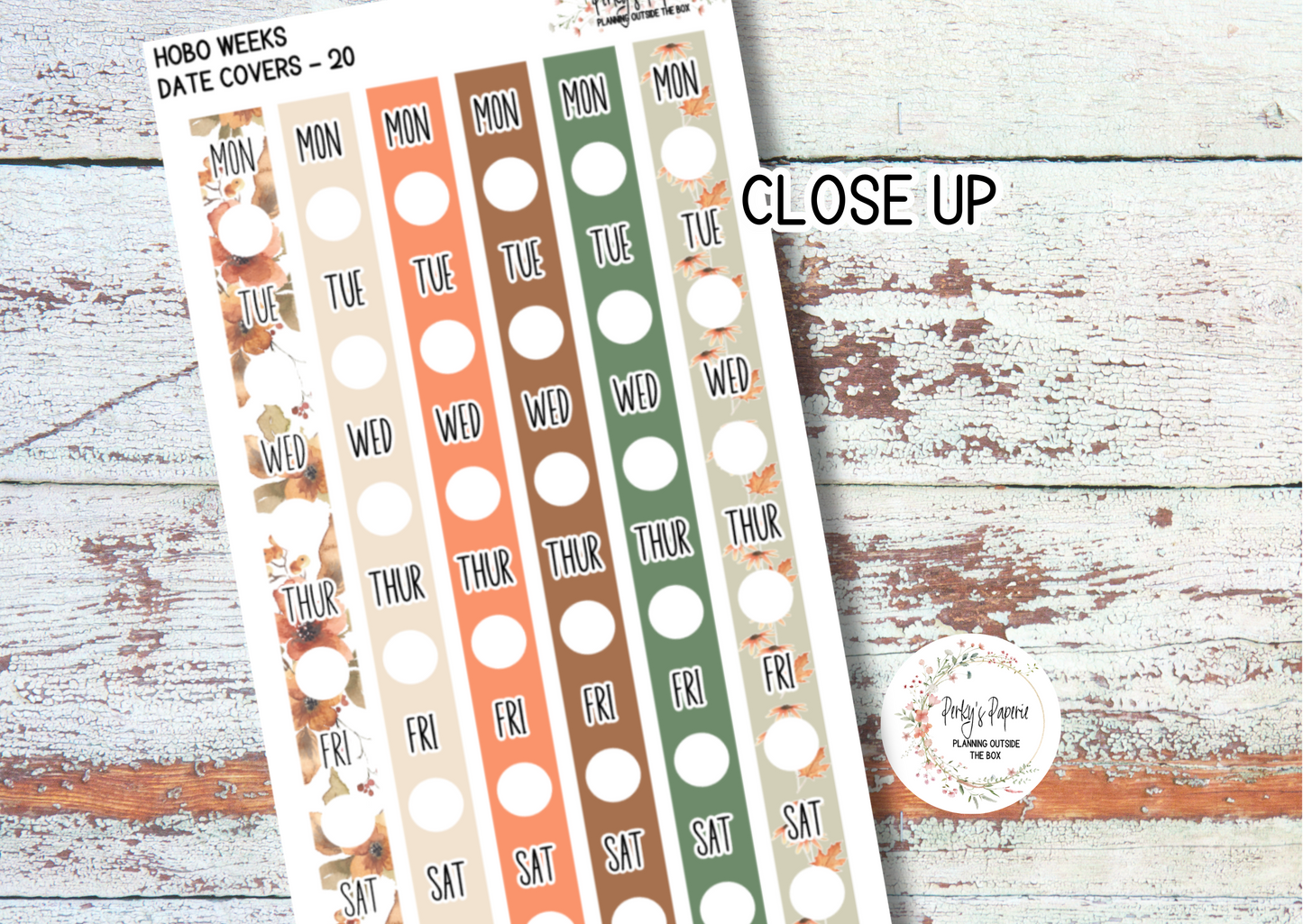 Cozy Fall Hobonichi Weeks Date Cover Planner Stickers Kit 20, Weekly Planning, Date Strips, Colorful and Patterned