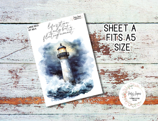 Seaside Lighthouse Transparent Extra Large, Jumbo Deco Planner Sticker For Your Overview Pages, Blank Daily Pages or Journal Page 168