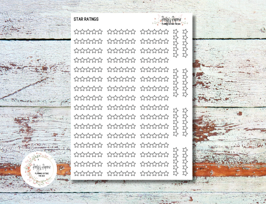 Star Rating Planner Stickers, Rating Stickers,Reading Journal Stickers, Book Rating, Show Rating, Review Rating Stickers