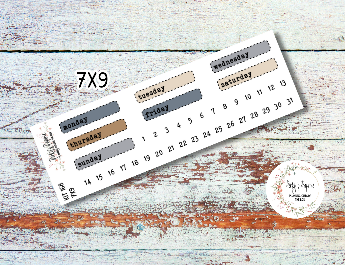 Stitched Box Mixed Color Date Covers Colorful Planner Stickers for Various Planners Kit 168, Days of the Week Date Cover, Redate Stickers