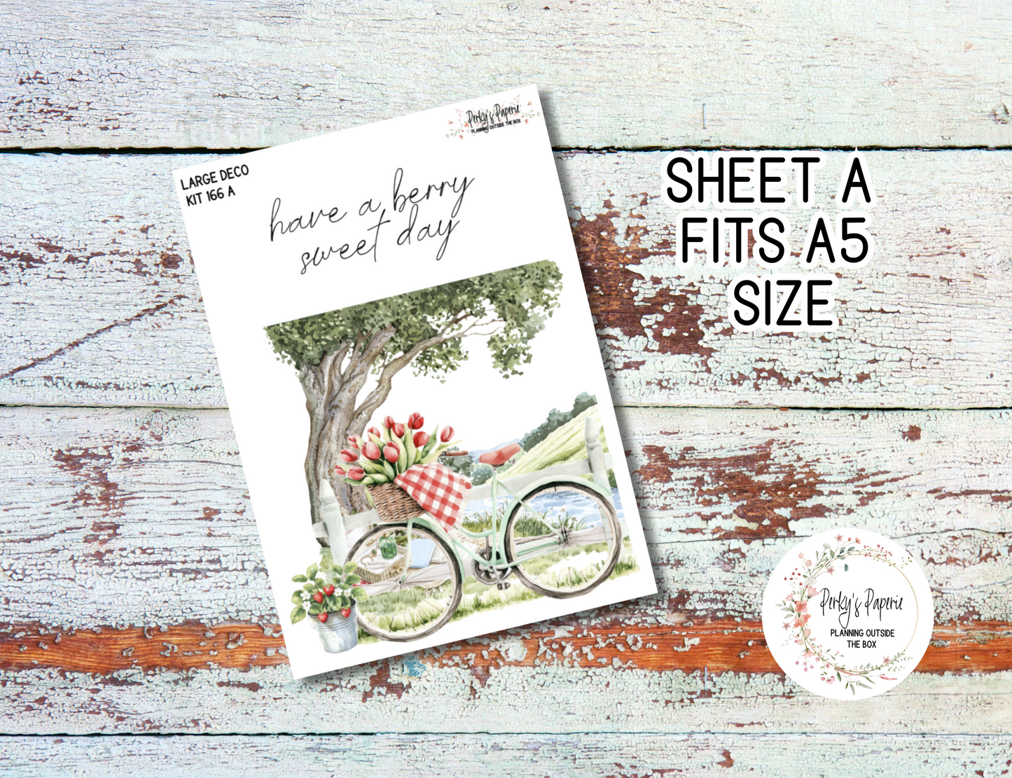 Strawberry Summer Transparent Extra Large, Jumbo Deco Planner Sticker For Your Overview Pages, Blank Daily Pages or Journal Page 166