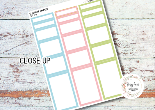 Classic HP Sampler Kit 174 School Daze-y | Functional Planner Stickers | Budget Boxes | Planner Box Stickers | EC